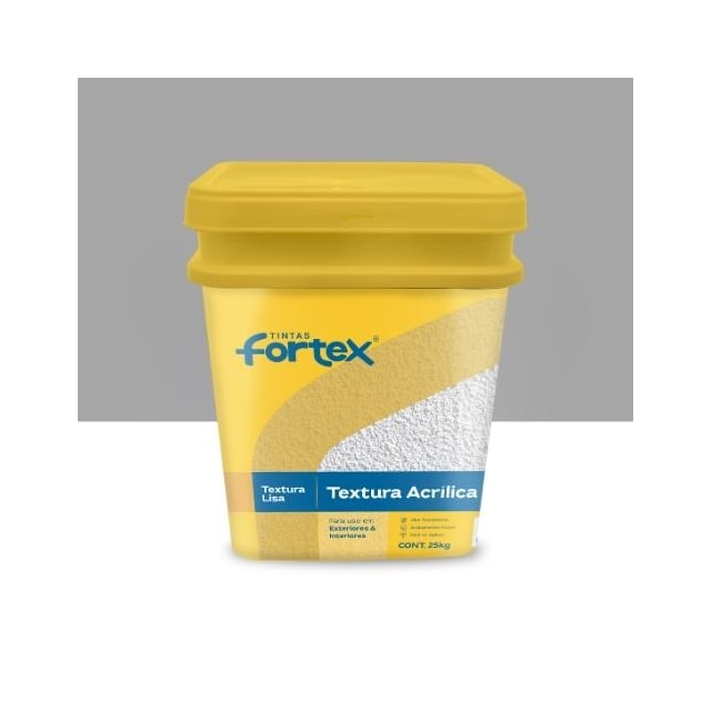 Textura Acrílica Lisa Cinza Médio 25Kg - FORTEX