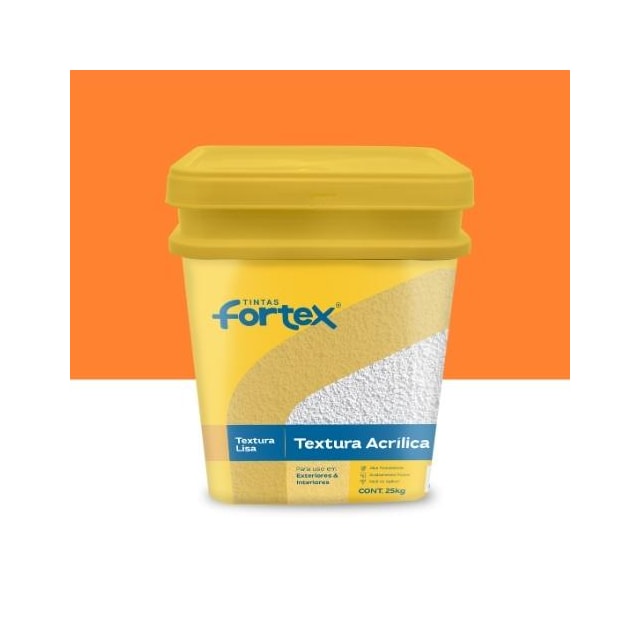 Textura Acrílica Lisa Laranja 25Kg - FORTEX