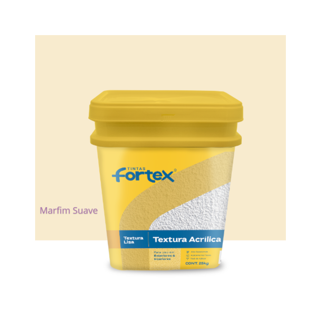 Textura Acrílica Lisa Marfim Suave 25kg - Fortex