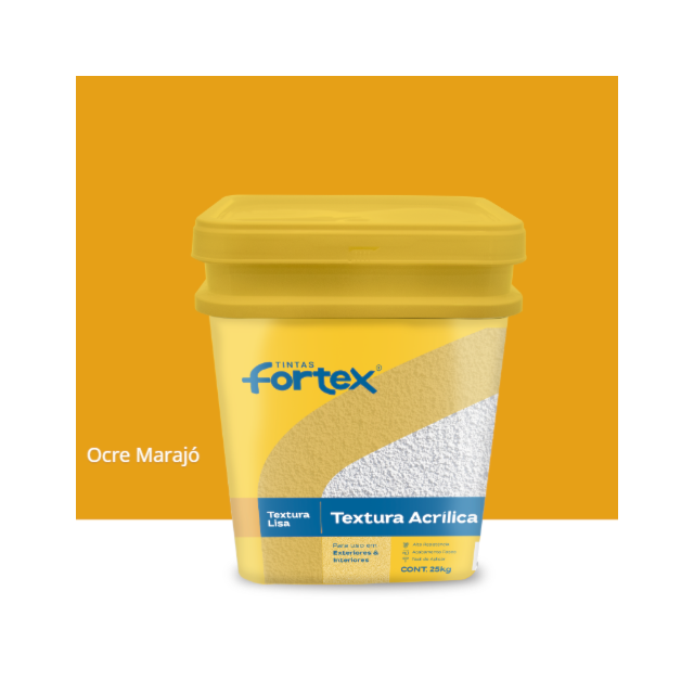 Textura Acrílica Lisa Ocre Marajó 25kg - Fortex