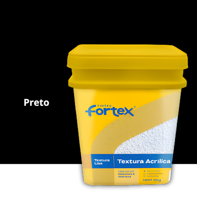 Textura Acrílica Lisa Preta 25KG - FORTEX