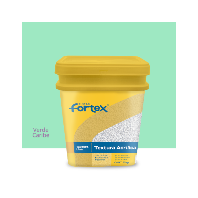 Textura Acrílica Lisa Verde Caribe 25kg - Fortex