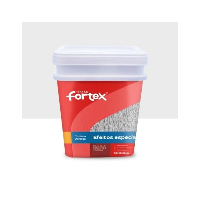 Textura Acrílica Rústica Grafiatto Branco Neve 25Kg - Fortex