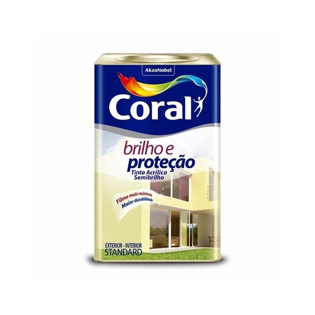 Tinta Acrílica Brilho e Proteção Semibrilho Branco Gelo 16L - Coral