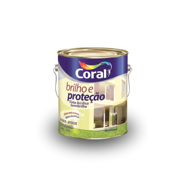 Tinta Acrílica Brilho e Proteção Semibrilho Branco Gelo 3,2L - Coral Tinta Acrílica Brilho e Proteção Semibrilho Branco Gelo 3,2L - Coral