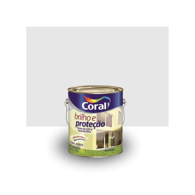 Tinta Acrílica Brilho e Proteção Semibrilho Branco Gelo 3,2L - Coral Tinta Acrílica Brilho e Proteção Semibrilho Branco Gelo 3,2L - Coral
