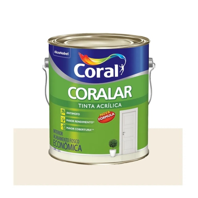 Tinta Acrílica Coralar Amarelo Canário 3,6L - Coral