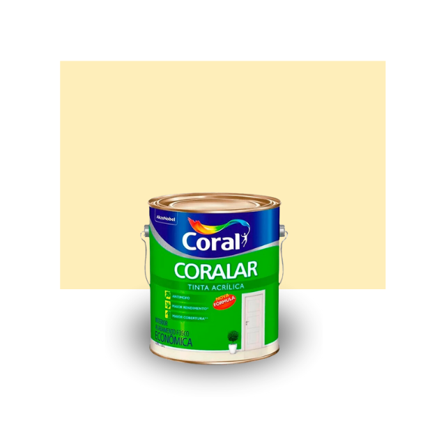 Tinta Acrílica Coralar Areia 3,6L - Coral Tinta Acrílica Coralar Areia 3,6L - Coral