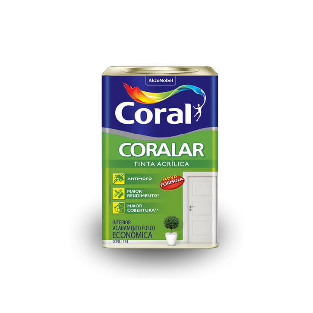 Tinta Acrílica Coralar Branco Gelo 18L - CORAL Tinta Acrílica Coralar Branco Gelo 18L - CORAL