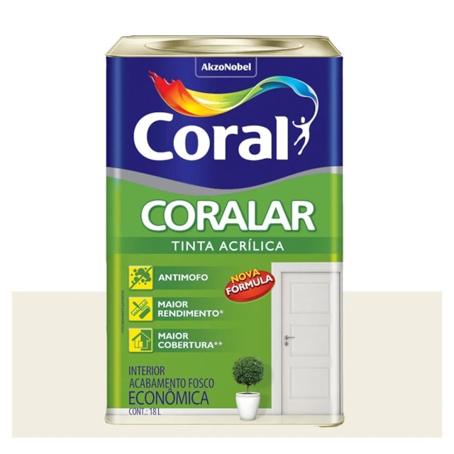 Tinta Acrílica Coralar Branco Neve 18L - Coral