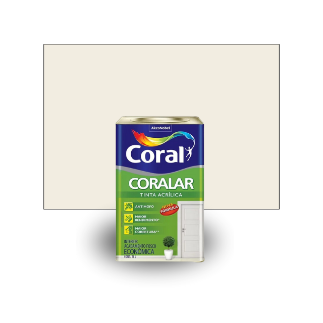 Tinta Acrílica Coralar Branco Neve 18L - CORAL Tinta Acrílica Coralar Branco Neve 18L - CORAL