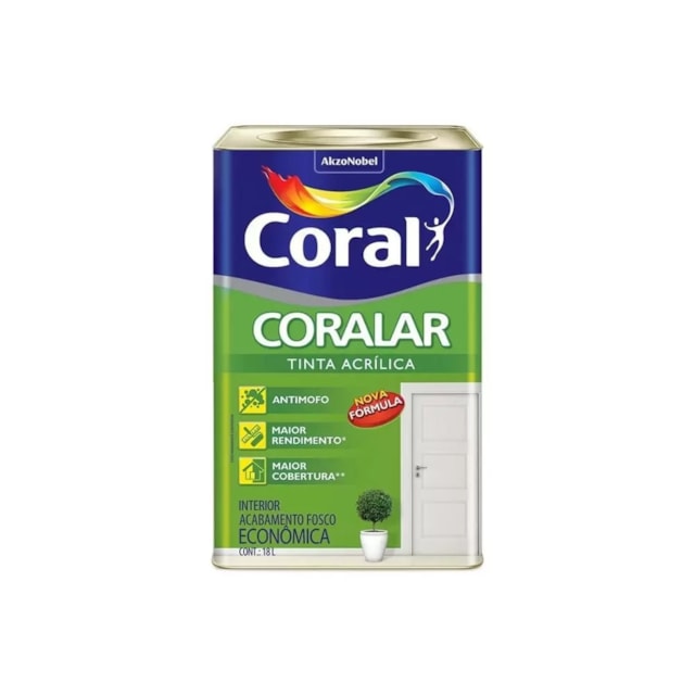 Tinta Acrílica Coralar Pérola 18L - Coral