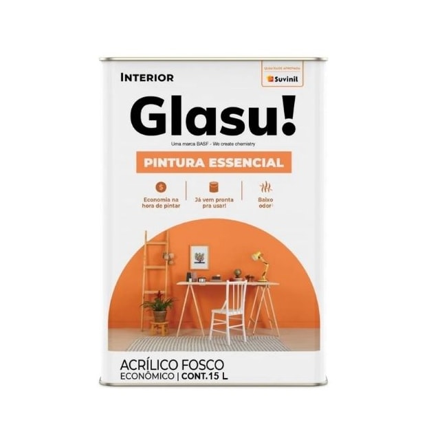 Tinta Acrílica Essencial Fosca Gelo 15L - SUVINIL GLASU