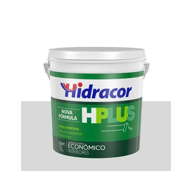 Tinta Acrílica Hplus Branco Neve Fosco 15L - Hidracor