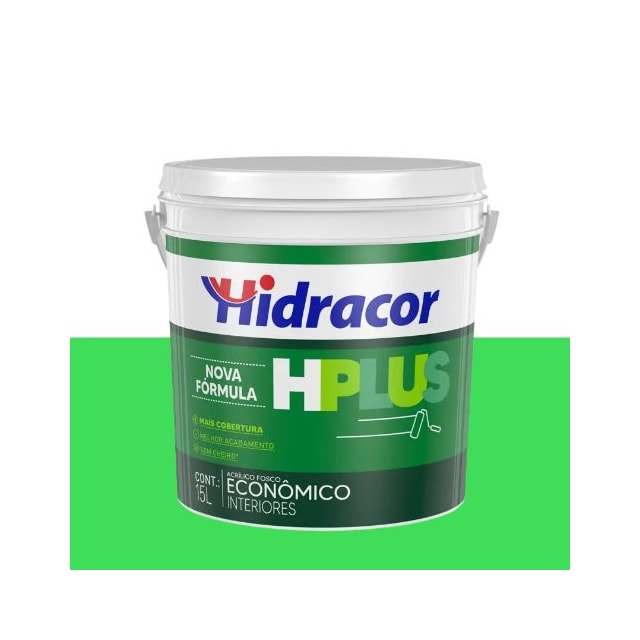 Tinta Acrílica Hplus Verde Cítrico 15L - Hidracor