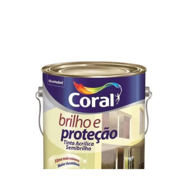 Tinta Acrílica Semibrilho Brilho e Proteção 3,6L Branco - Coral  Tinta Acrílica Semibrilho Brilho e Proteção 3,6L Branco - Coral