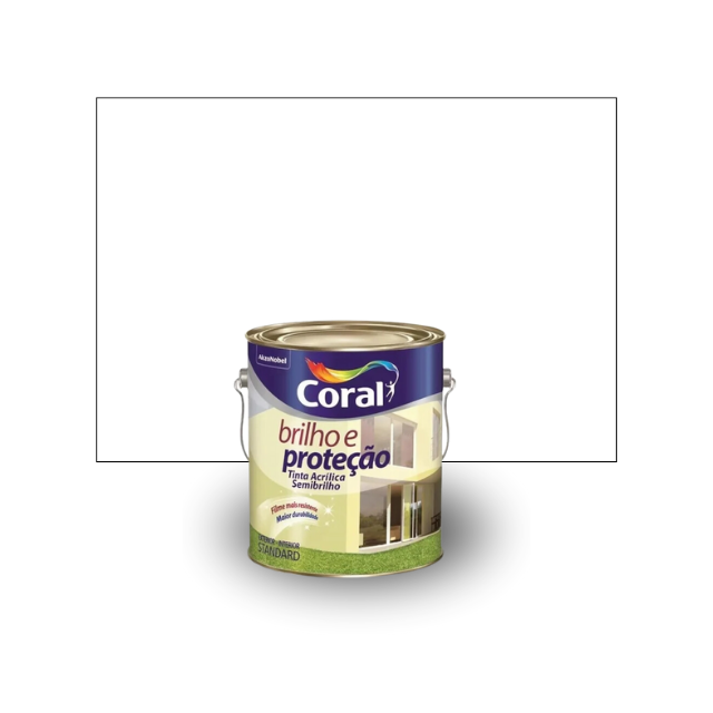 Tinta Acrílica Semibrilho Brilho e Proteção 3,6L Branco - Coral  Tinta Acrílica Semibrilho Brilho e Proteção 3,6L Branco - Coral