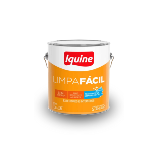 Tinta Acrílica Semibrilho Limpa Fácil Branco Neve 3,6L - Iquine  Tinta Acrílica Semibrilho Limpa Fácil Branco Neve 3,6L - Iquine