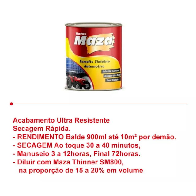 Tinta Automotiva Sintético para Metal e Madeira Amarelo 1340 900ml - MAZA Tinta Automotiva Sintético para Metal e Madeira Amarelo 1340 900ml - MAZA