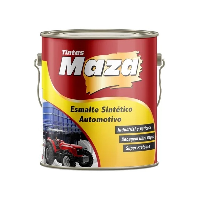 Tinta Automotiva Sintético para Metal e Madeira Amarelo Seg 5 900ml - MAZA Tinta Automotiva Sintético para Metal e Madeira Amarelo Seg 5 900ml - MAZA