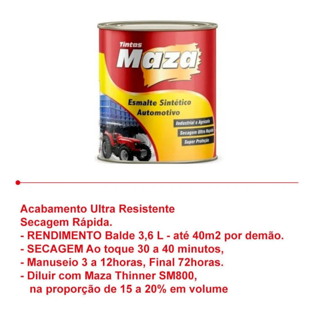 Tinta Automotiva Sintético para Metal e Madeira Cinza Medio 900ml - MAZA