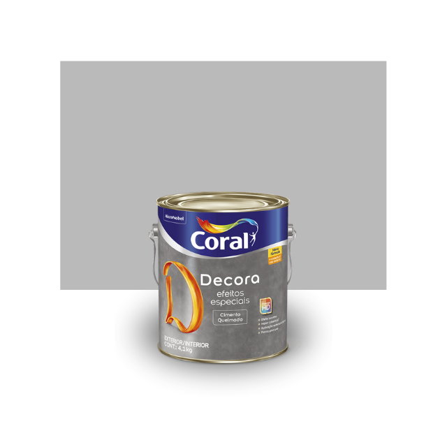 Tinta Decora Efeito Cimento Queimado Tubarão Branco 4,8KG - CORAL Tinta Decora Efeito Cimento Queimado Tubarão Branco 4,8KG - CORAL