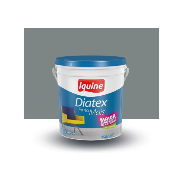 Tinta Diatex Acrilico Pinta Mais Cinza 3,6L - IQUINE Tinta Diatex Acrilico Pinta Mais Cinza 3,6L - IQUINE
