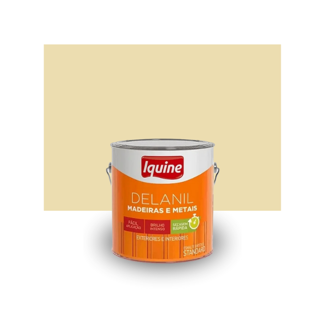 Tinta Esmalte Delanil para Madeiras e Metais cor Marfim 3,6L  - Iquine Tinta Esmalte Delanil para Madeiras e Metais cor Marfim 3,6L  - Iquine
