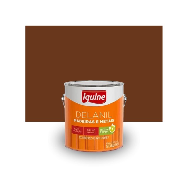 Tinta Esmalte Delanil para Madeiras e Metais cor Tabaco 3,6L  - Iquine Tinta Esmalte Delanil para Madeiras e Metais cor Tabaco 3,6L  - Iquine