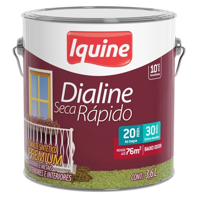 Tinta Esmalte Dialine Seca Rápido Branco Neve 3,6L - Iquine 