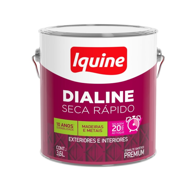 Tinta Esmalte Dialine Seca Rápido Preto 3,6L - Iquine 