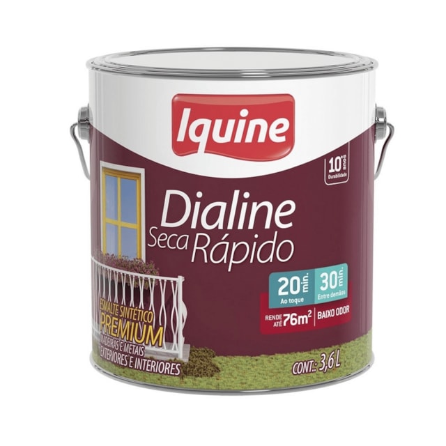 Tinta Esmalte Dialine Seca Rápido Vermelho 3,6L - Iquine 