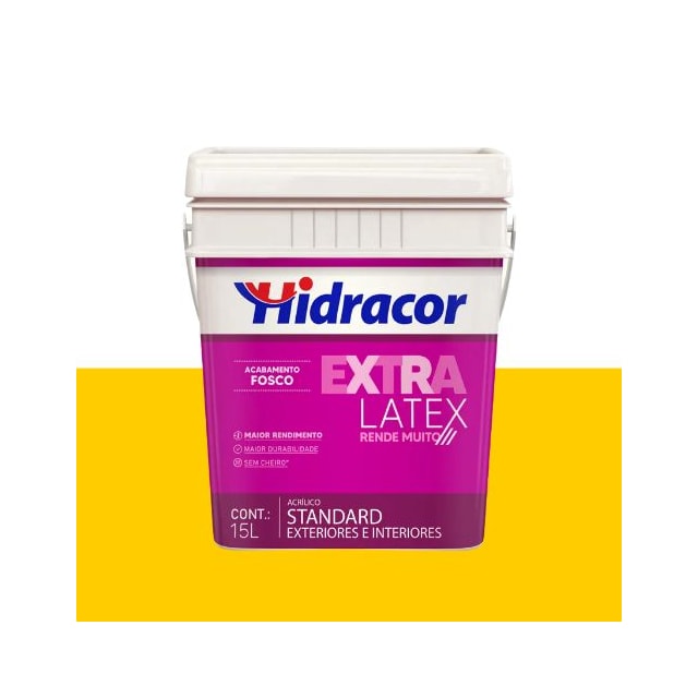 Tinta Extralatex Amarelo Canário 15L - HIDRACOR