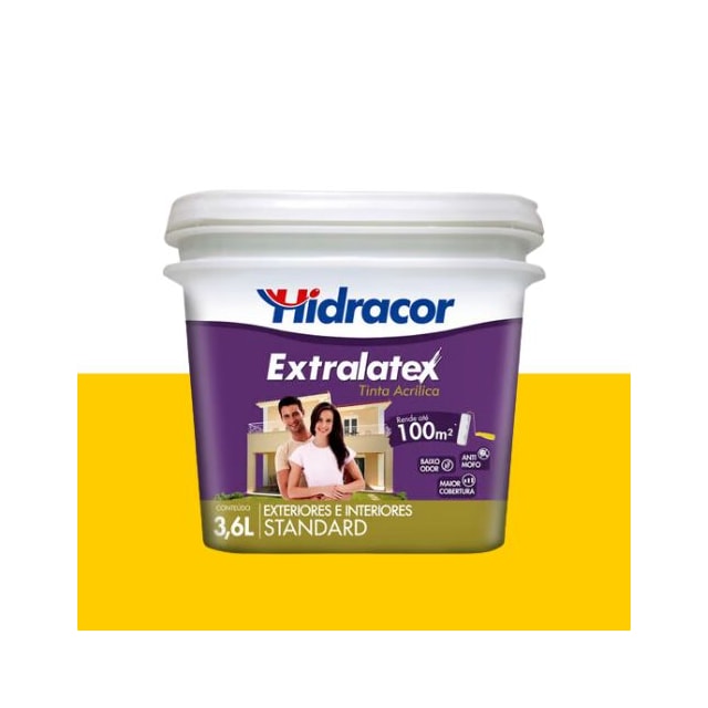 Tinta Extralatex Amarelo Canário 3,6L - HIDRACOR