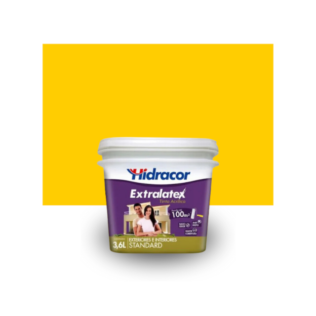Tinta Extralatex Amarelo Canário 3,6L - HIDRACOR Tinta Extralatex Amarelo Canário 3,6L - HIDRACOR