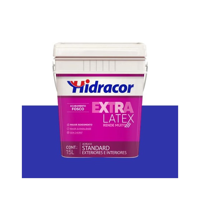 Tinta Extralatex Azul Turquesa 15L - HIDRACOR Tinta Extralatex Azul Turquesa 15L - HIDRACOR
