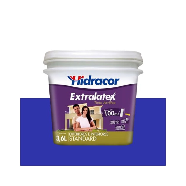 Tinta Extralatex Azul Turquesa 3,6L - Hidracor