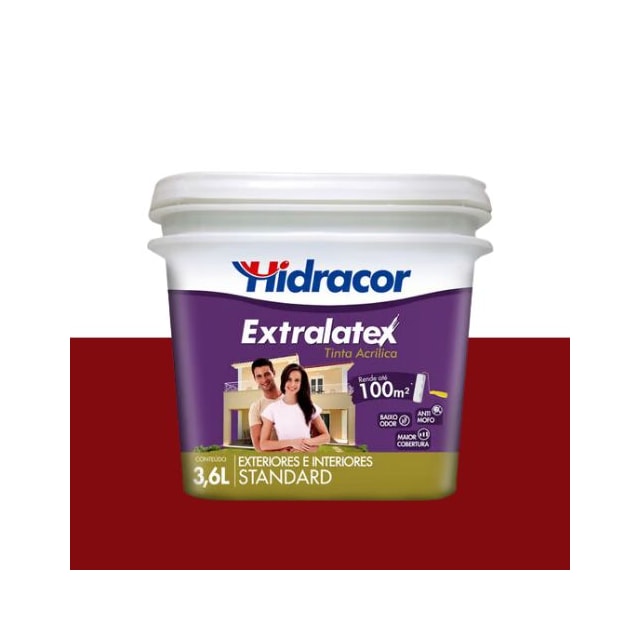 Tinta Extralatex Vermelho Caribe 3,6L - Hidracor