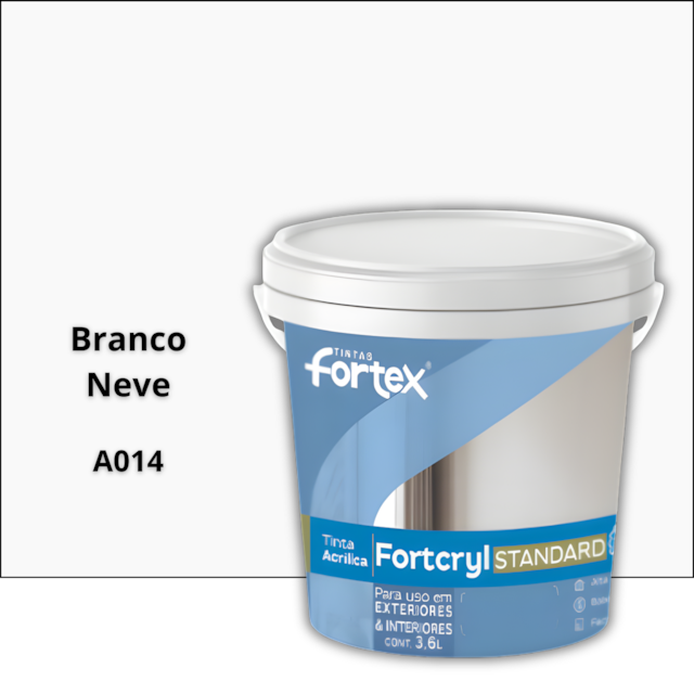Tinta Fortcryl Branco Neve 3,6L - FORTEX Tinta Fortcryl Branco Neve 3,6L - FORTEX