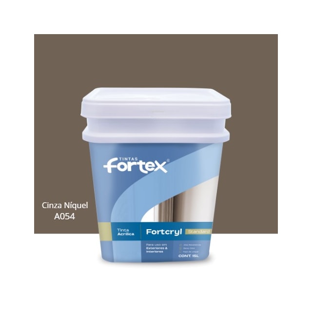 Tinta Fortcryl Cinza Níquel 15L - Fortex Tinta Fortcryl Cinza Níquel 15L - Fortex