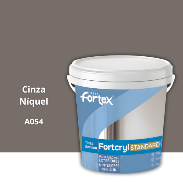 Tinta Fortcryl Cinza Níquel 3,6L - Fortex Tinta Fortcryl Cinza Níquel 3,6L - Fortex