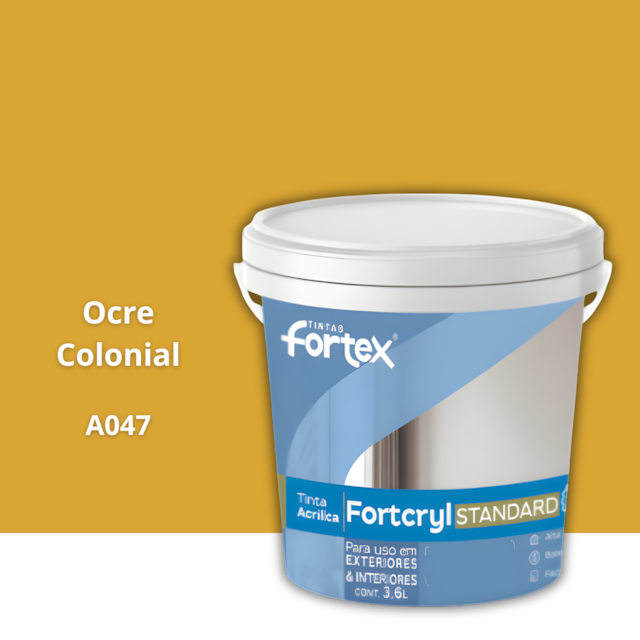 Tinta Fortcryl Ocrê Colonial 3,6L - FORTEX