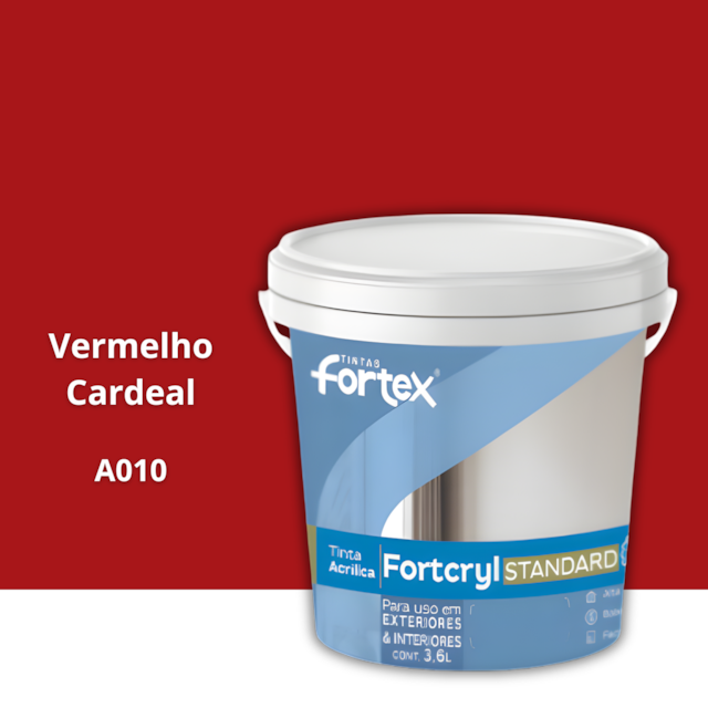 Tinta Fortcryl Vermelho Cardeal 3,6L - Fortex