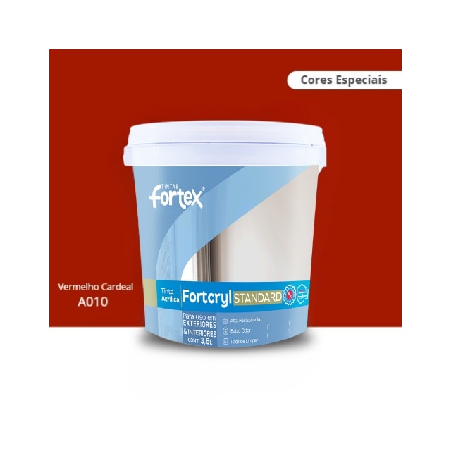 Tinta Fortcryl Vermelho Cardeal 3,6L - Fortex