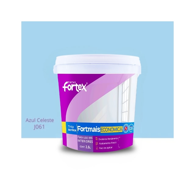 Tinta Fortmais Azul Celeste 3,6L - Fortex