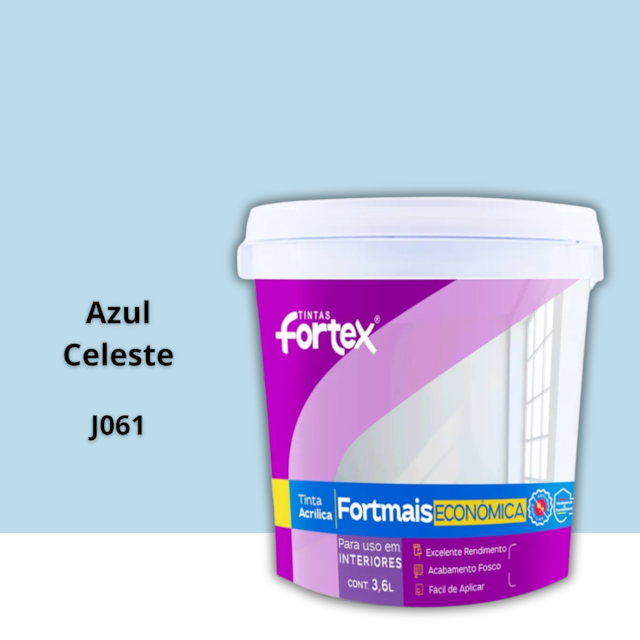 Tinta Fortmais Azul Celeste 3,6L - Fortex Tinta Fortmais Azul Celeste 3,6L - Fortex