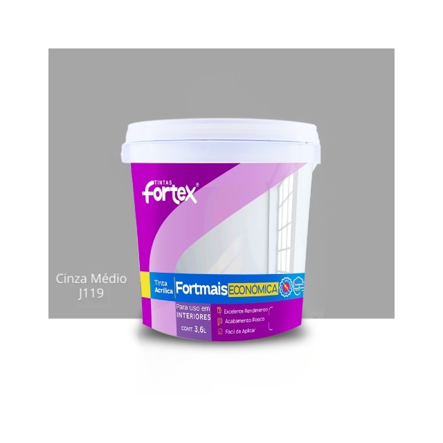 Tinta Fortmais Cinza Médio 3,6L - Fortex