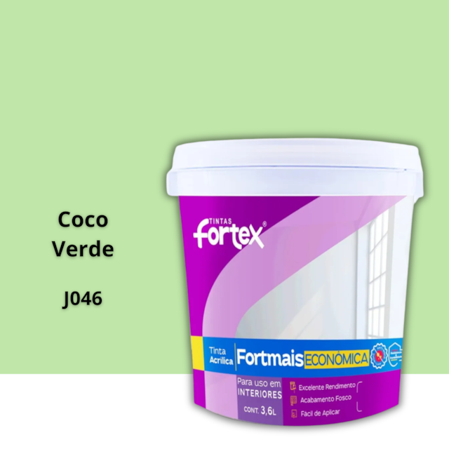 Tinta Fortmais Coco Verde 3,6L - FORTEX Tinta Fortmais Coco Verde 3,6L - FORTEX