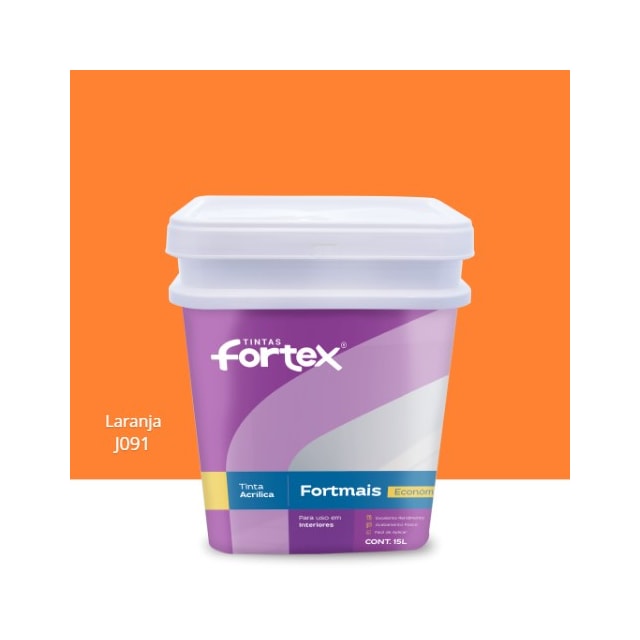 Tinta Fortmais Laranja 15L - FORTEX