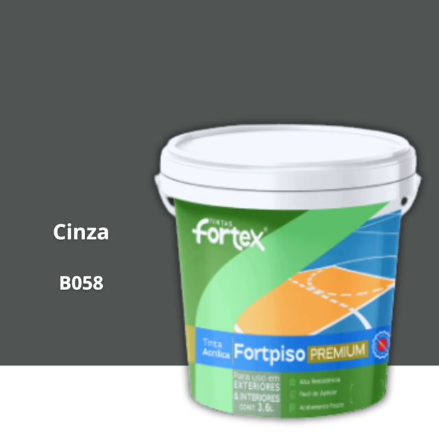 Tinta Fortpiso Cinza 3,6L - FORTEX